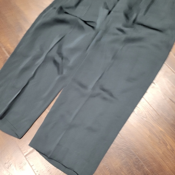 Vince Satin Wide Leg Pleated Pants Slacks Emerald Green Size 0 - Picture 4 of 12